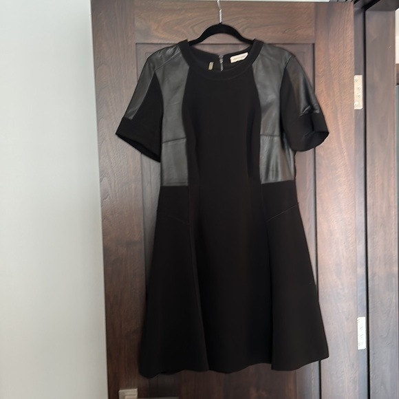 Rebecca Taylor black crepe and leather dress - Picture 3 of 17